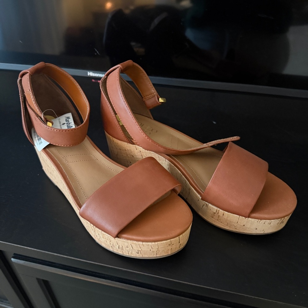 Tan Wedge Sandals